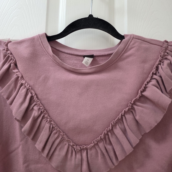 Tea Collection Mauve Ruffle Sweatshirt - Picture 2 of 3